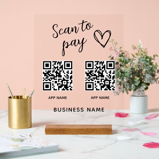 Erstellen Sie Ihre eigene Prüfung, um QR-Code-Firm Acrylschild (Hochzeit)