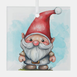 Erstellen Sie Ihre eigene Red Gnome Präsenz Ornament Aus Glas