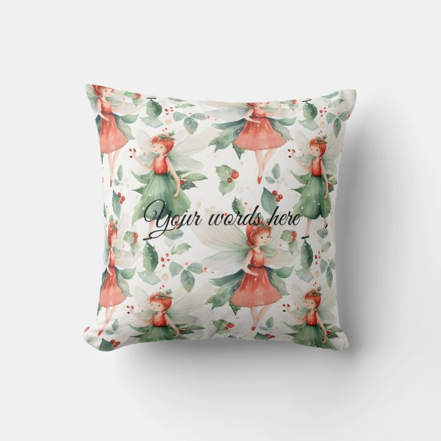 Erstellen Sie Ihre eigene Red Holiday Fairy Kissen (Vorderseite)
