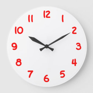 Erstellen Sie Ihre eigene Red Number Große Wanduhr