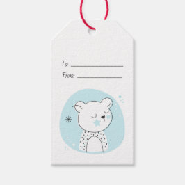 Erstellen Sie Ihre eigene Retro Teddy Bären Blue W Geschenkanhänger