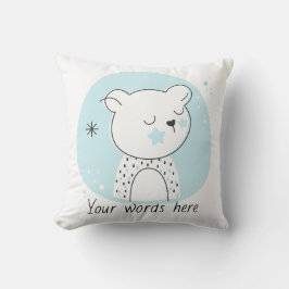 Erstellen Sie Ihre eigene Retro Teddy Bären Blue W Kissen