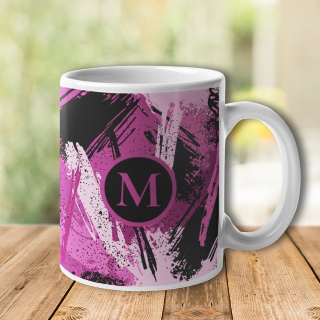 Erstellen Sie Ihre eigene rosa Camouflage Monogram Kaffeetasse (Von Creator hochgeladen)