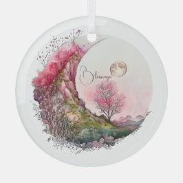 Erstellen Sie Ihre eigene rosa Mondlandschaft Ornament Aus Glas