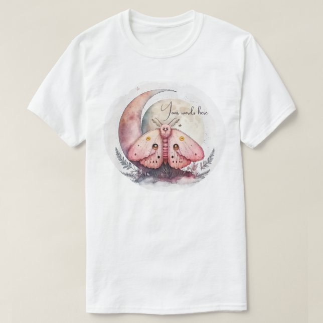 Erstellen Sie Ihre eigene rosa Mondmotte T-Shirt (Design vorne)