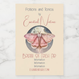 Erstellen Sie Ihre eigene rosa Vollmondmotte Lebensmitteletikett