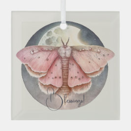 Erstellen Sie Ihre eigene rosa Vollmondmotte Ornament Aus Glas