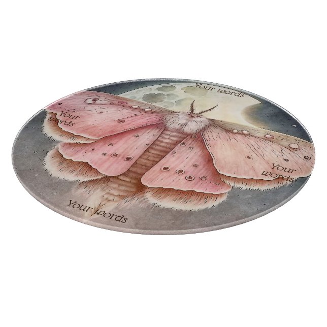 Erstellen Sie Ihre eigene rosa Vollmondmotte Schneidebrett (Ecke)