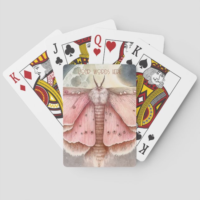 Erstellen Sie Ihre eigene rosa Vollmondmotte Spielkarten (Rückseite)
