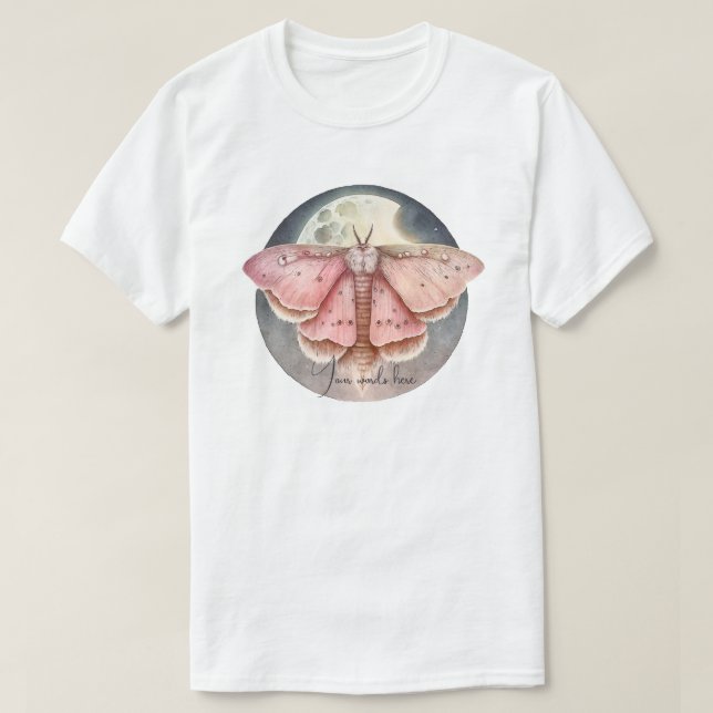 Erstellen Sie Ihre eigene rosa Vollmondmotte T-Shirt (Design vorne)