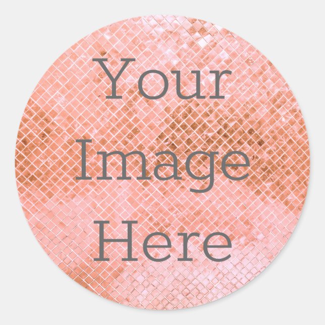 Erstellen Sie Ihre eigene Rose Gold Diamond Tile I Runder Aufkleber (Vorderseite)