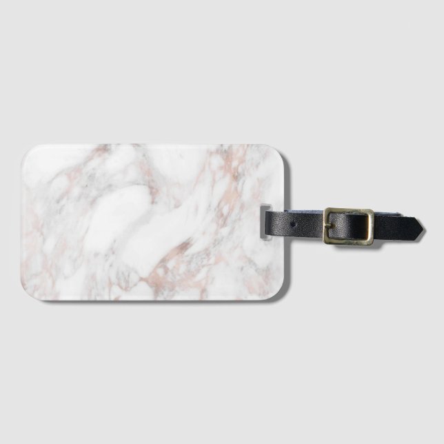 Erstellen Sie Ihre eigene Rose Gold Marble Blank T Gepäckanhänger (Vorderseite (Horizontal))