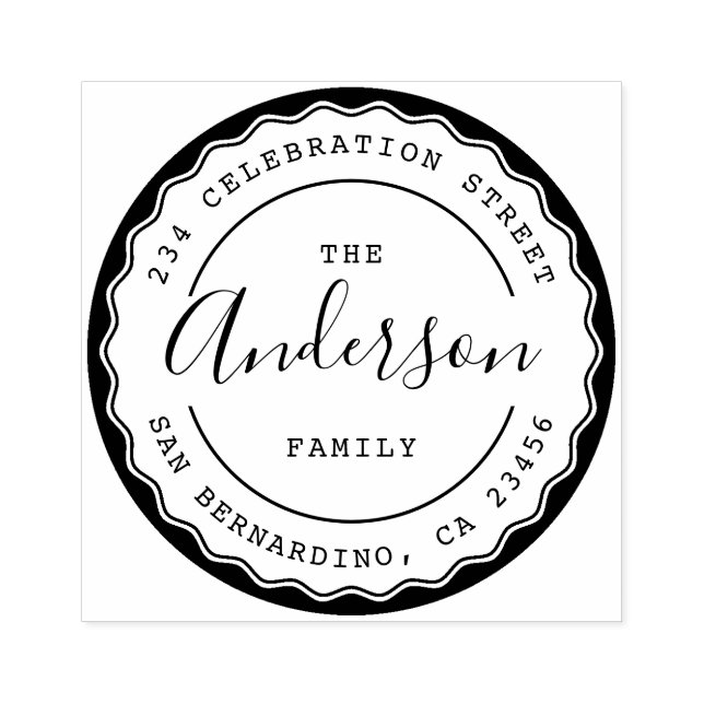 Erstellen Sie Ihre eigene Round-Family-Rücksendead Gummistempel (Prägung)