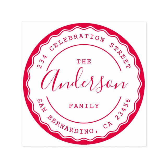 Erstellen Sie Ihre eigene Round-Family-Rücksendead Permastempel (Design)