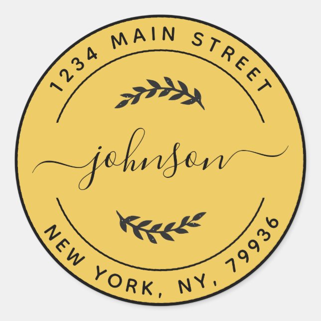 Erstellen Sie Ihre eigene Round Gold und Black Auf Runder Aufkleber (Vorderseite)