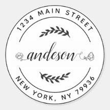 Erstellen Sie Ihre eigene Round Rücksendeadresse C