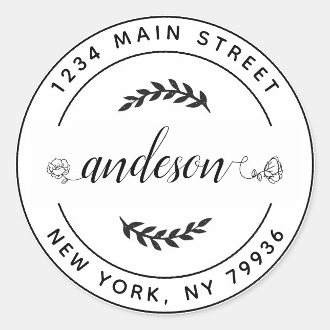 Erstellen Sie Ihre eigene Round Rücksendeadresse C Runder Aufkleber (Vorderseite)