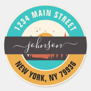 Erstellen Sie Ihre eigene Round Rücksendeadresse C Runder Aufkleber