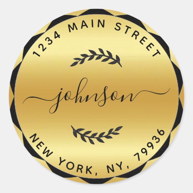 Erstellen Sie Ihre eigene Round Rücksendeadresse G Runder Aufkleber (Vorderseite)