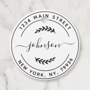 Erstellen Sie Ihre eigene Round-Rücksendeadresse Geschenkanhänger