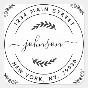 Erstellen Sie Ihre eigene Round-Rücksendeadresse Quadratischer Aufkleber