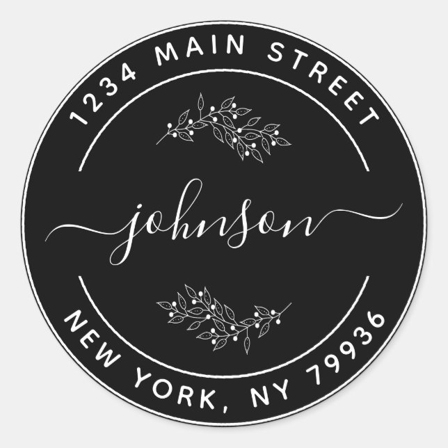 Erstellen Sie Ihre eigene Round-Rücksendeadresse Runder Aufkleber (Vorderseite)