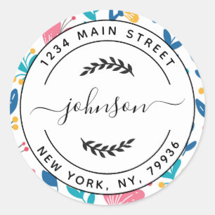 Erstellen Sie Ihre eigene Round-Rücksendeadresse Runder Aufkleber