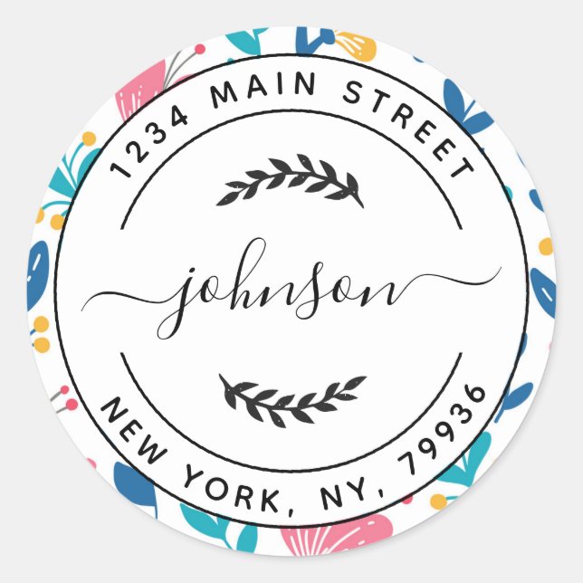 Erstellen Sie Ihre eigene Round-Rücksendeadresse Runder Aufkleber (Vorderseite)