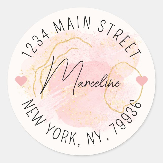 Erstellen Sie Ihre eigene Round-Rücksendeadresse Runder Aufkleber (Vorderseite)