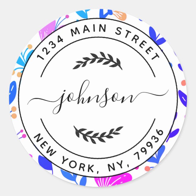 Erstellen Sie Ihre eigene Round-Rücksendeadresse Runder Aufkleber (Vorderseite)