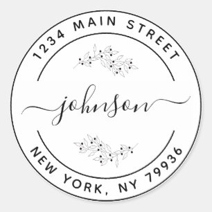 Erstellen Sie Ihre eigene Round-Rücksendeadresse Runder Aufkleber