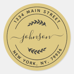 Erstellen Sie Ihre eigene Round-Rücksendeadresse Runder Aufkleber