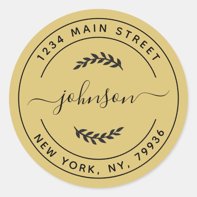 Erstellen Sie Ihre eigene Round-Rücksendeadresse Runder Aufkleber (Vorderseite)