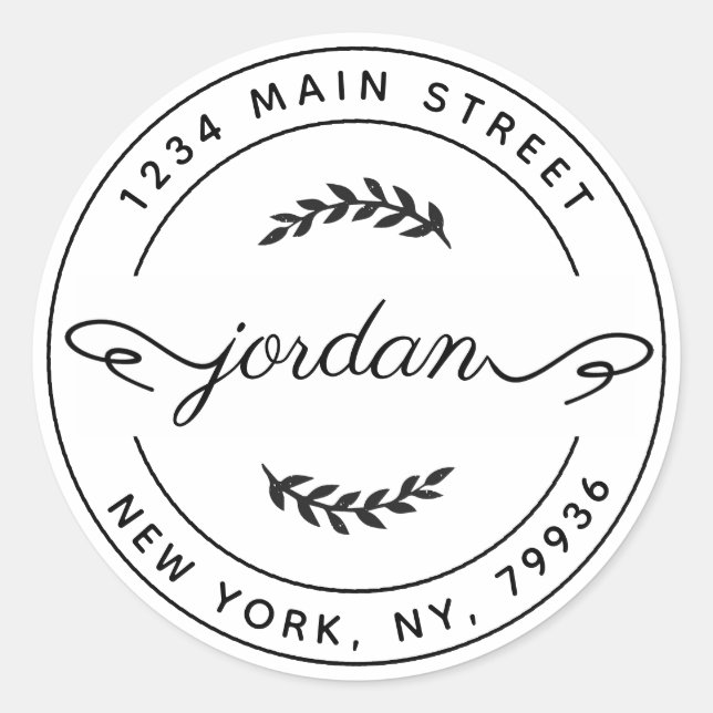 Erstellen Sie Ihre eigene Round-Rücksendeadresse Runder Aufkleber (Vorderseite)