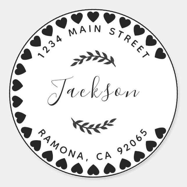 Erstellen Sie Ihre eigene Round-Rücksendeadresse Runder Aufkleber (Vorderseite)