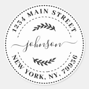 Erstellen Sie Ihre eigene Round-Rücksendeadresse Runder Aufkleber