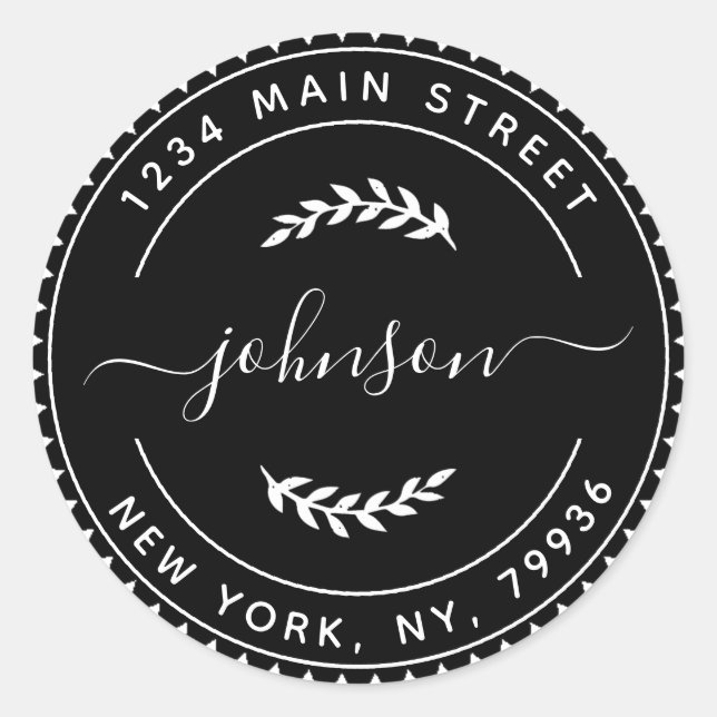 Erstellen Sie Ihre eigene Round-Rücksendeadresse Runder Aufkleber (Vorderseite)