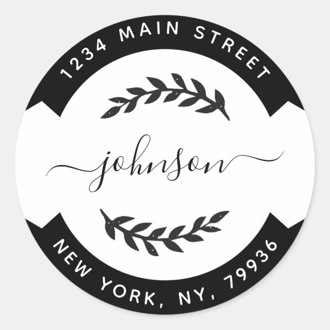 Erstellen Sie Ihre eigene Round-Rücksendeadresse Runder Aufkleber (Vorderseite)