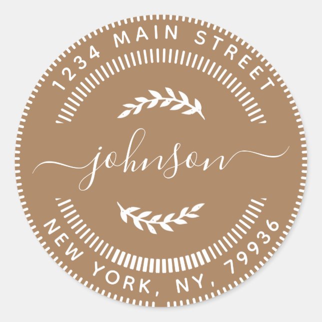 Erstellen Sie Ihre eigene Round-Rücksendeadresse Runder Aufkleber (Vorderseite)