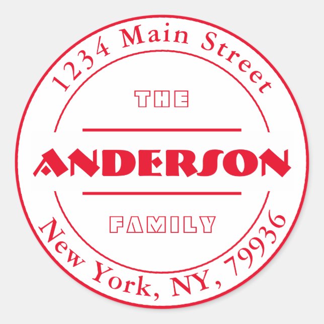 Erstellen Sie Ihre eigene Round-Rücksendeadresse Runder Aufkleber (Vorderseite)