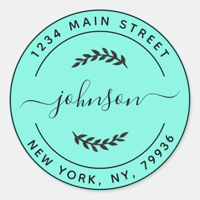 Erstellen Sie Ihre eigene Round-Rücksendeadresse Runder Aufkleber (Vorderseite)