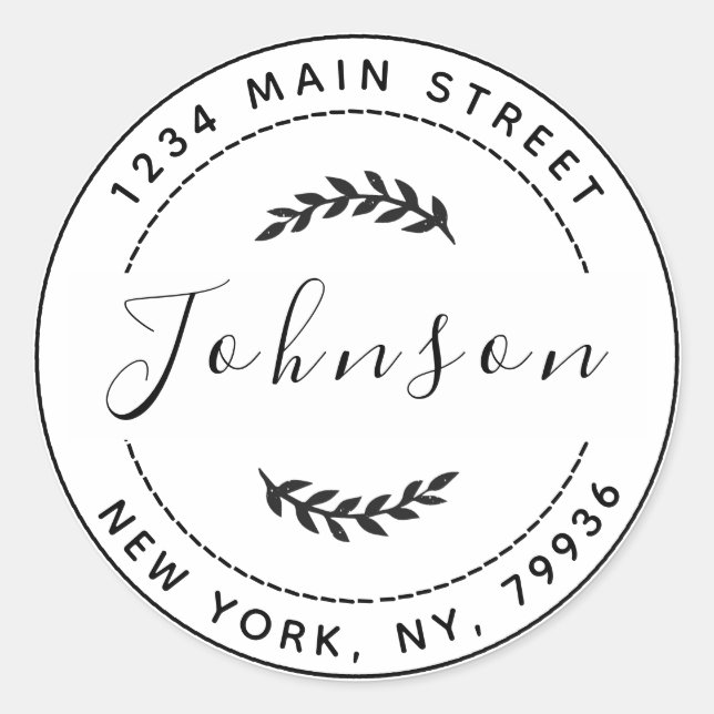 Erstellen Sie Ihre eigene Round-Rücksendeadresse Runder Aufkleber (Vorderseite)