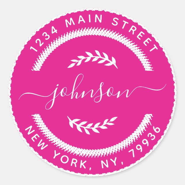 Erstellen Sie Ihre eigene Round-Rücksendeadresse Runder Aufkleber (Vorderseite)