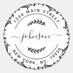 Erstellen Sie Ihre eigene Round-Rücksendeadresse Runder Aufkleber