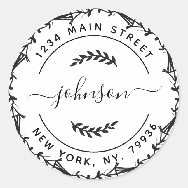 Erstellen Sie Ihre eigene Round-Rücksendeadresse Runder Aufkleber (Vorderseite)