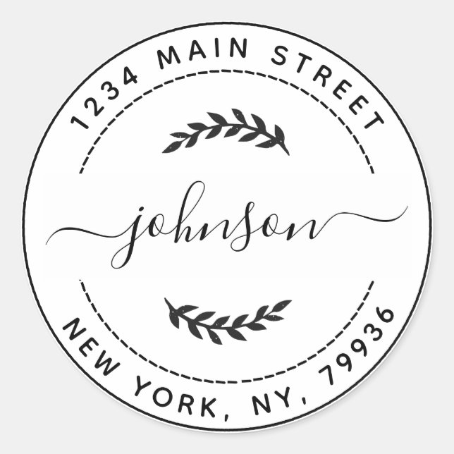 Erstellen Sie Ihre eigene Round-Rücksendeadresse Runder Aufkleber (Vorderseite)