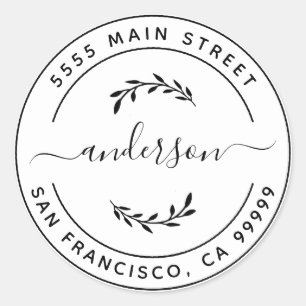 Erstellen Sie Ihre eigene Rücksendeadresse Classic Runder Aufkleber
