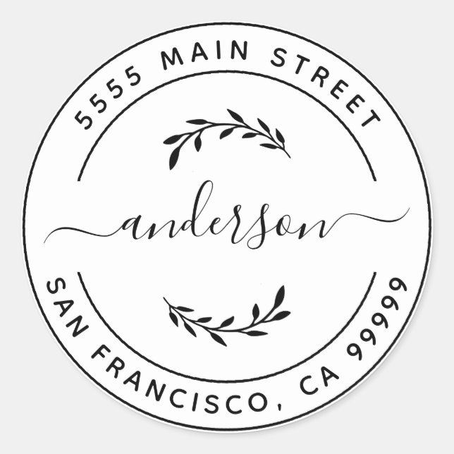 Erstellen Sie Ihre eigene Rücksendeadresse Classic Runder Aufkleber (Vorderseite)