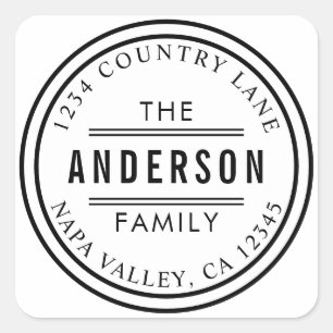 Erstellen Sie Ihre eigene Rücksendeadresse im Krei Quadratischer Aufkleber