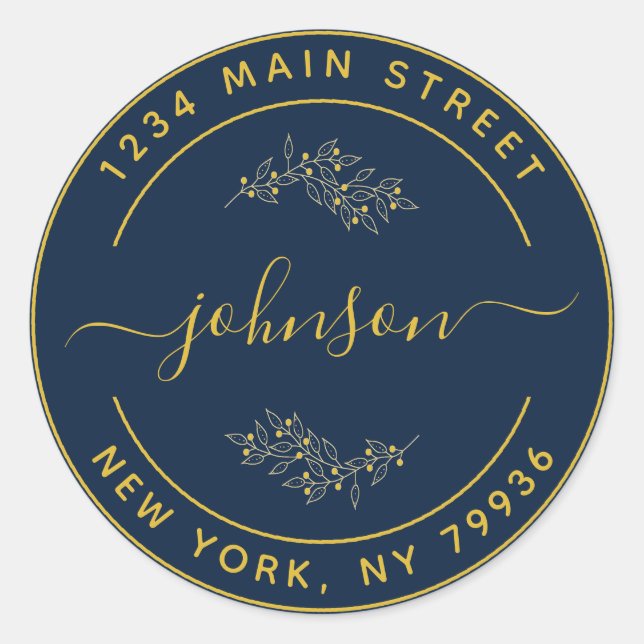 Erstellen Sie Ihre eigene Runde Rücksendeadresse B Runder Aufkleber (Vorderseite)